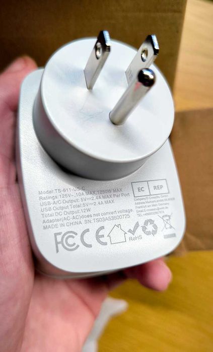 TESSAN 2 броя USA travel adapter с USB-C и USB-A - 3 in 1, нови