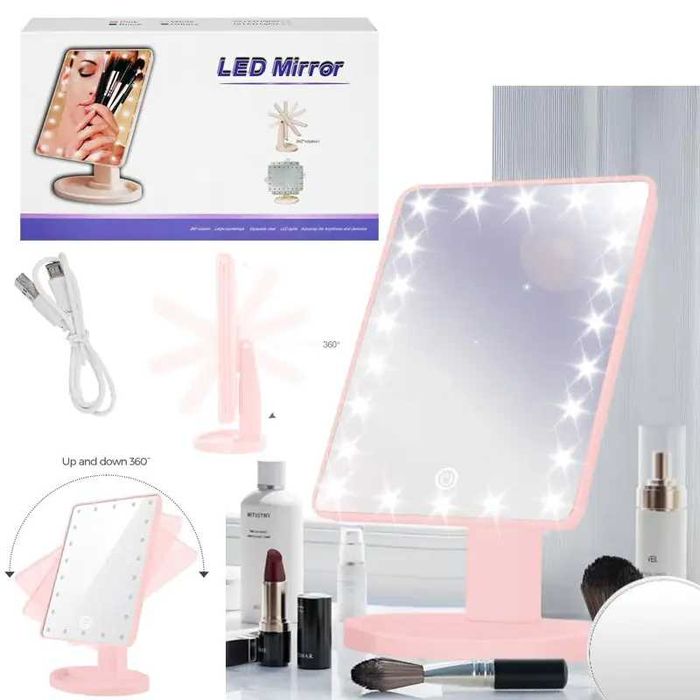 Настолно огледало с LED осветление