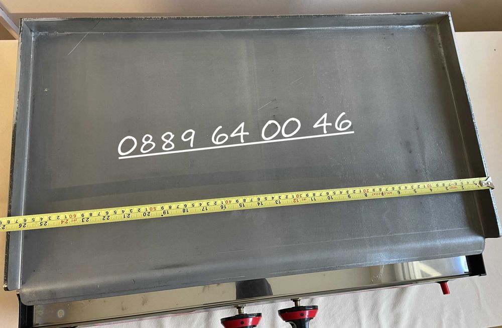 Газова скара стоманена плоча гладка 70х51см (6,0 kW) +Газова защита CE