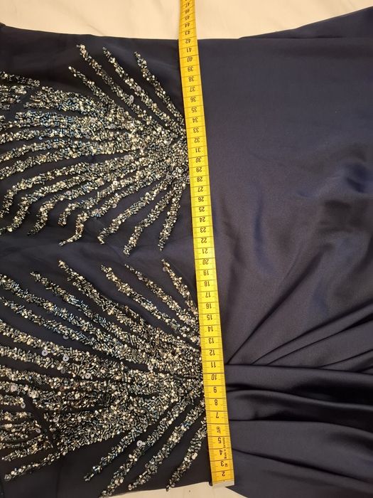 Rochie lungă de seară bleumarin cu paiete, mărimea 46