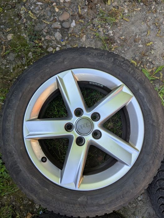 Jante aliaj originale Audi R16 + anvelope iarnă Continental WinterContact 205/60R16
