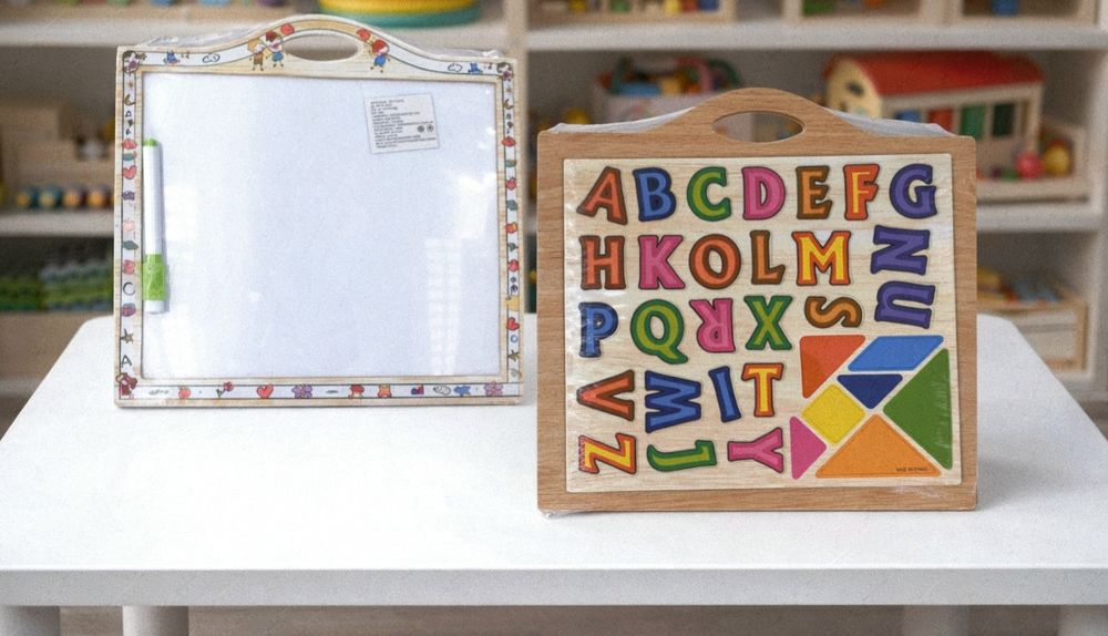 3 in 1 Alfabetar Tanagram  si tableta de scris.