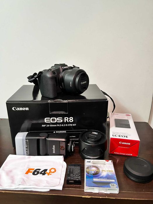 Canon EOS R8 + 2 Obiective + Accesorii Complete (Kit FULL) – Ca Nou