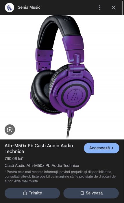 Casti Studio Audio Technica M50X Purple Limited Edition