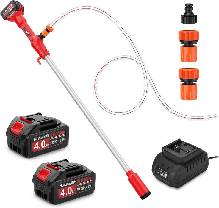 Безжична водна помпа SundpeyPRO, 2 x 4.0Ah батерии, 1,5 метра маркуч