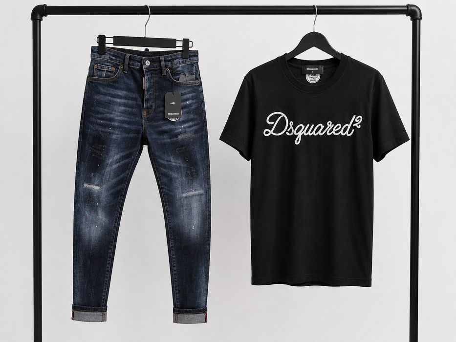 Мъжки Дънки + Тениска Dsquared2