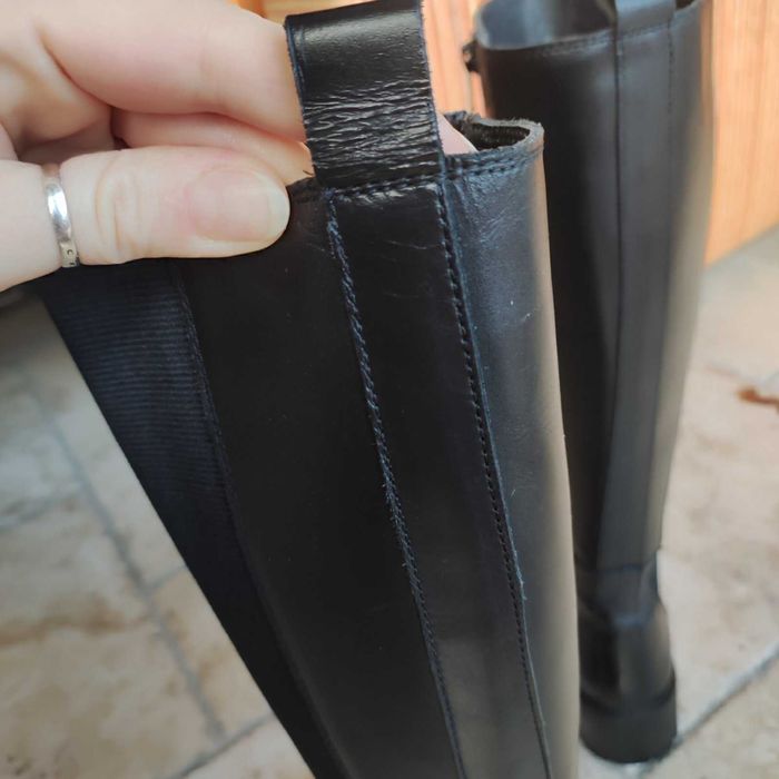 Стилни дамски високи ботуши, естествена кожа, размер 40