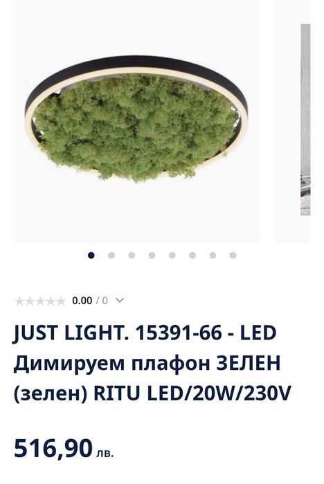 Плафониера от естествен исландски мъх