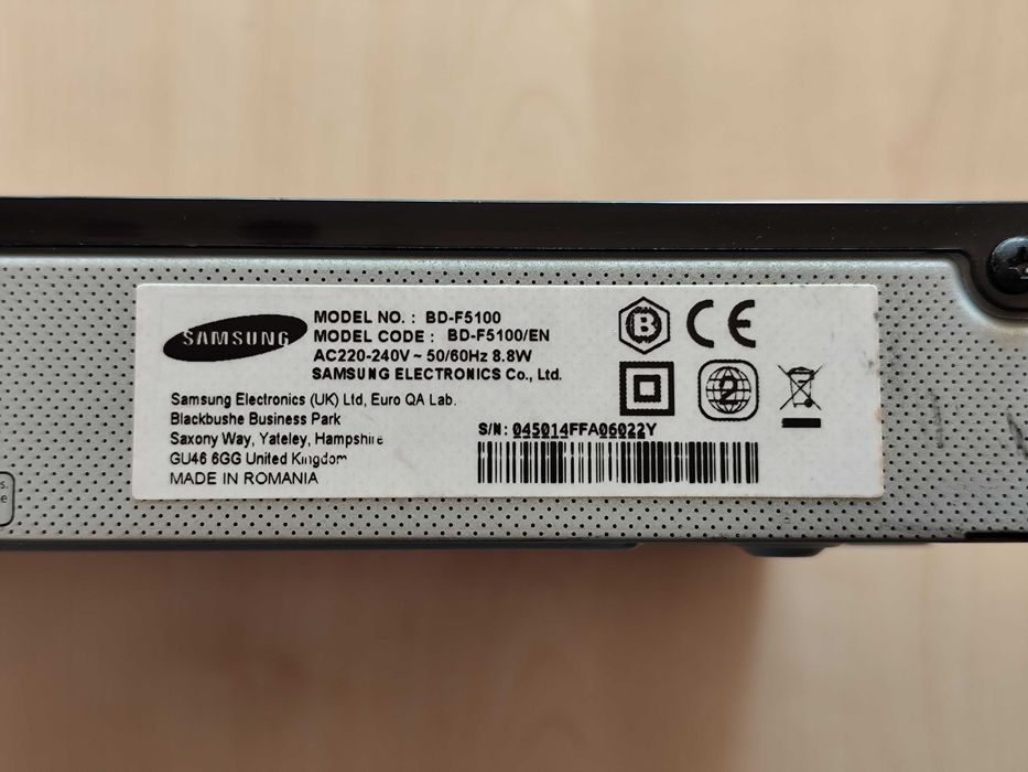 Blu-ray / DVD Player Samsung BD-F5100 Full HD + Telecomandă nouă