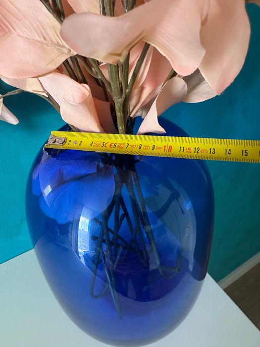 Стъклена голяма ваза H&M, синя