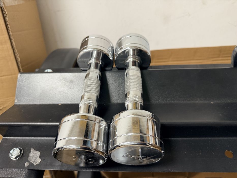 Set gantere fixe cromate noi 6 kg, 3 kg+3 kg=6 kg pret 100 lei