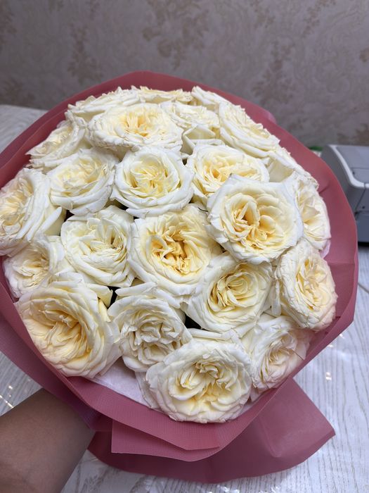 23шт белые розы