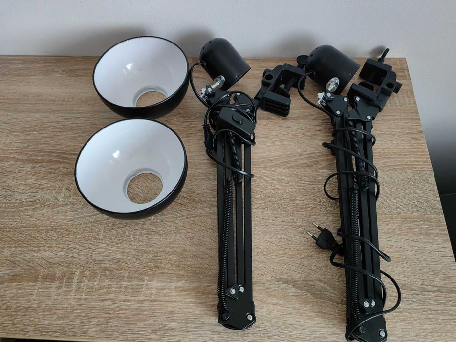 2 × Lampa de masa pentru manichiura, 60 W, Negru, incluse becurile la ambele