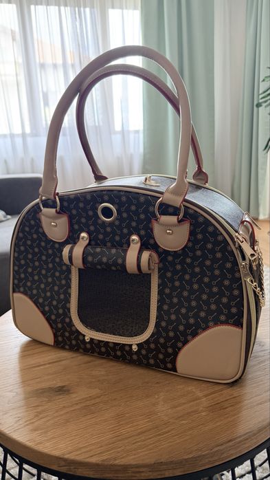 Geantă transport animale (câine/pisică) - Nouă, model elegant + 3 accesorii cadou