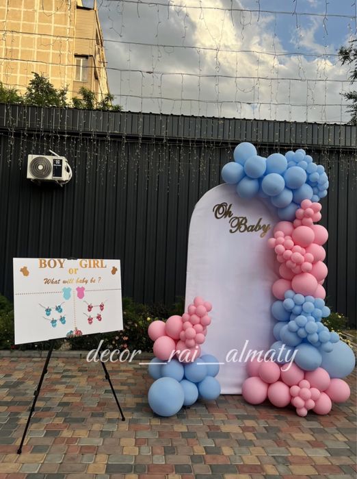 Фотозона баннер оформление шарами