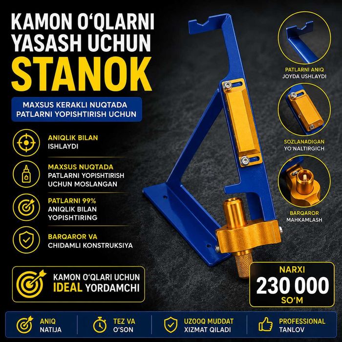 Kamon o'qlarini yasash uchun stanok