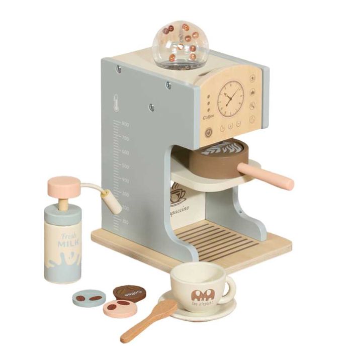 Дървена играчка - кафемашина с принадлежности