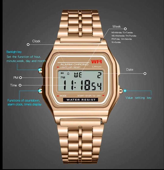 Casio(A158WA-1) soat Silver(кумуш) Gold( Black(qora) Black (Матовый)