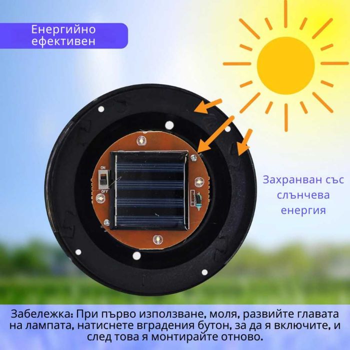 Соларна градинска лампа сфера BONETTI Ø30
