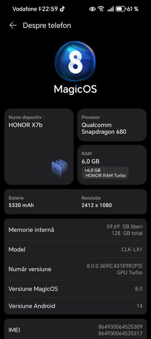 Honor x7b 128 gb