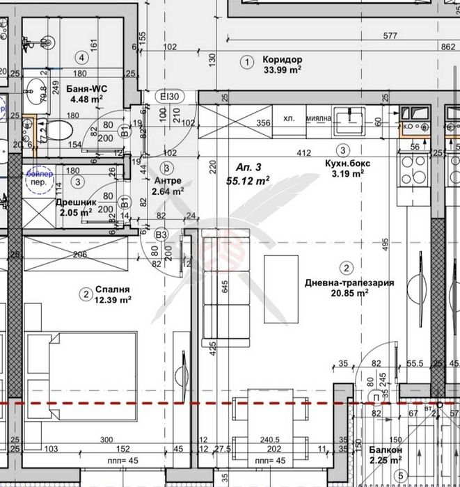 Продава се Двустаен апартамент в София, Люлин 4 - 65 кв.м за 1847 €/кв.м - Снимка #1
