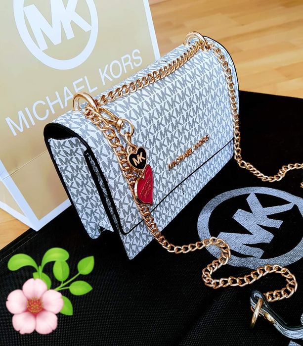Geanta mini Michael Kors,logo metalic auriu,saculet, etichetă