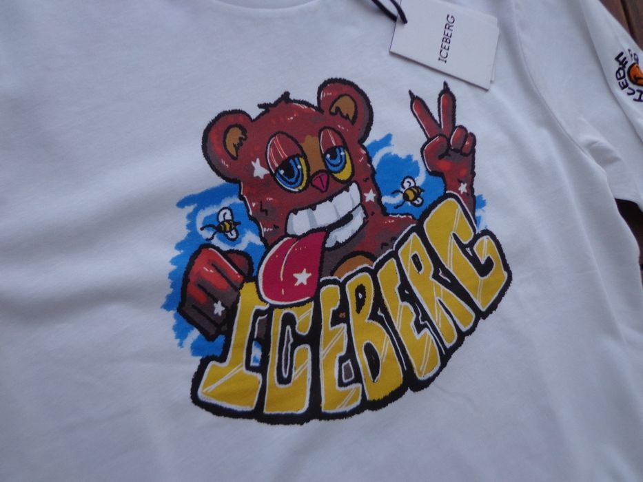Мъжка тениска Iceberg White T-shirt with Bear Vxmee Logo