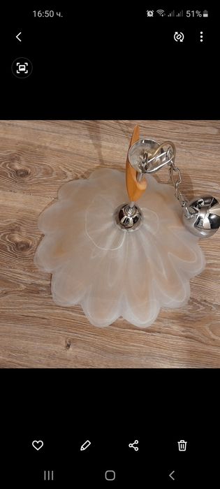 Нови лед светодиодни лунички/Полилей в бяло-кафявата гама/абажур/лампа