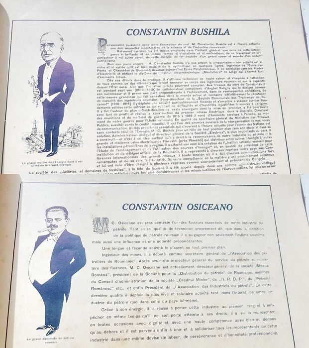 F257-I-Album rar Romania veche-PETROLUL NOSTRU 1928 cu AUTOGRAF Romania petroliera. 66 Siluete ale oamenilor de seama din domeniu.