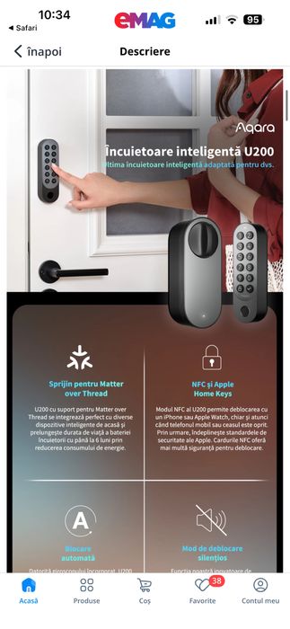 Incuietoare inteligenta Aqara u200 (sigilata)