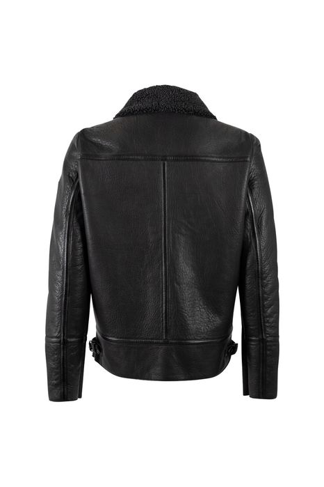 Geaca de Iarna din Piele Barbati Mauritius Neagra MMCeylor