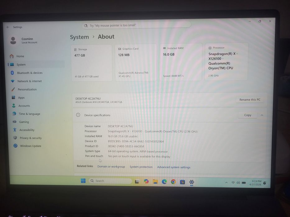 Laptop Asus Zenbook
