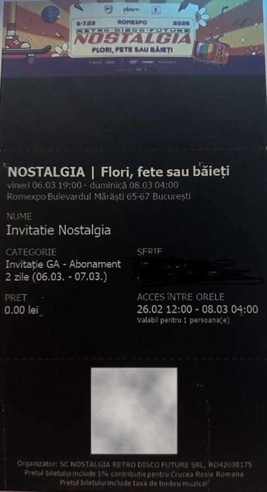 Bilete Nostalgia GA 2 zile (abonament)