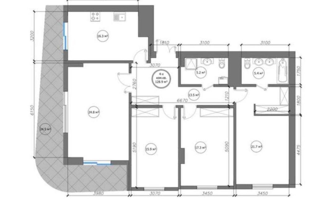 4-х комнатная в ЖК «Infinity» ID: 7334