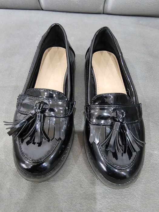 Pantofi papuci eleganti casual pentru fete cu ciucuri marime 27