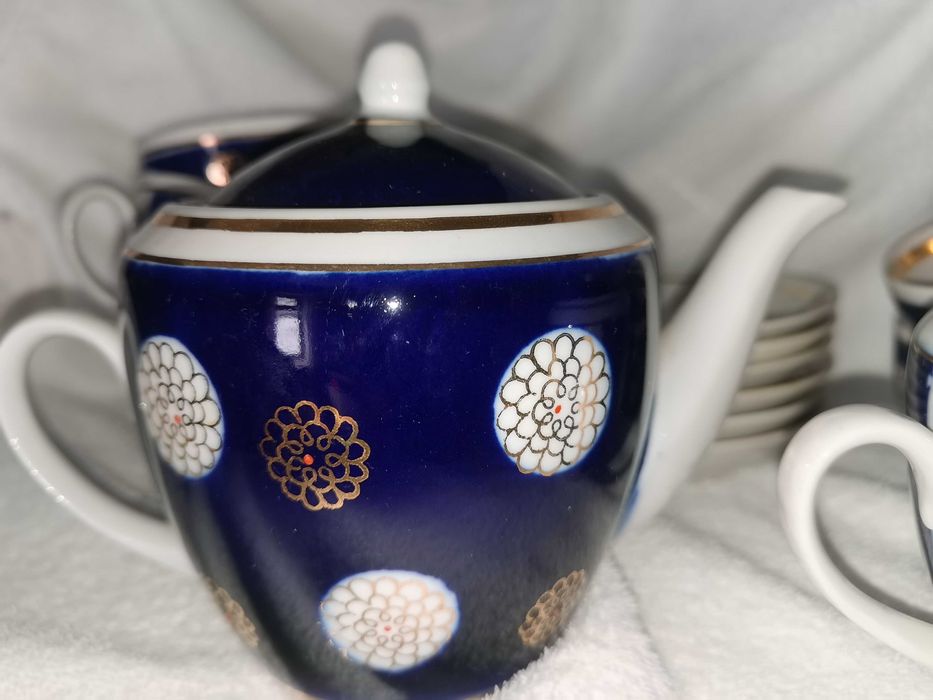 Синий сервиз с позолотой СССР