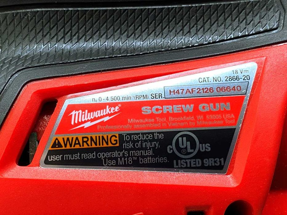 САЩ, Безчетков пистолет за гипсокартон Milwaukee, само Тяло !!!