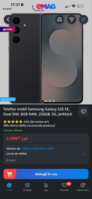 Samsung Galaxy S25 Fan Edition Dual SIM, 8GB RAM, 256GB