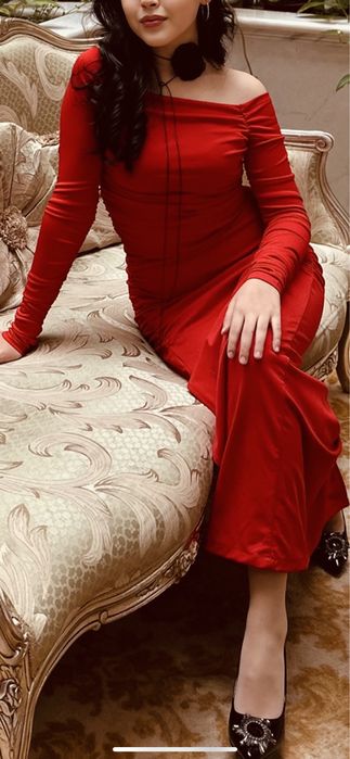 вечернее красное платье