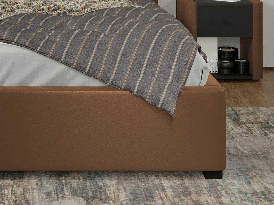 Pat tapitat Cico rabatabil 170 x 114 C1 din piele/stofa Maro Nube 23