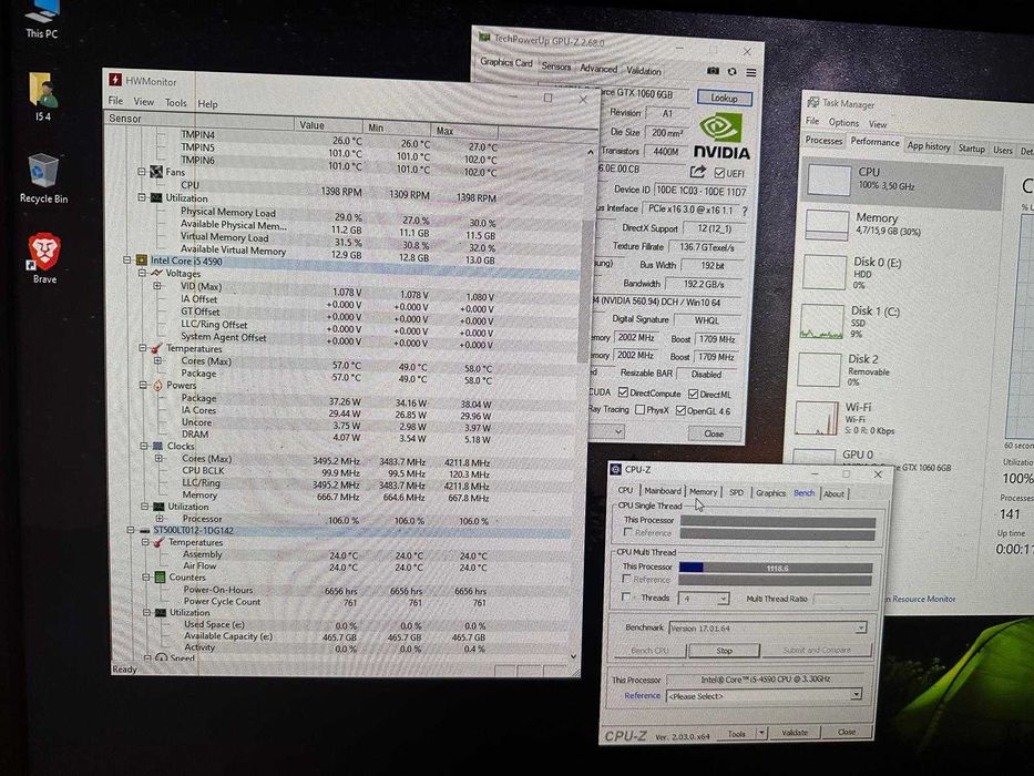 PC Gaming i5 4590 16GB SSD 240 GB 500GB HDD GTX 1060 6GB