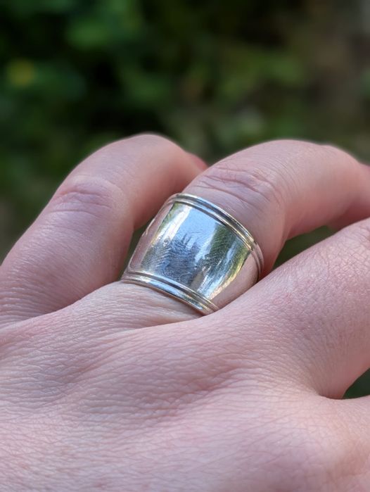 Vechi inel masiv din argint de 925, handmade