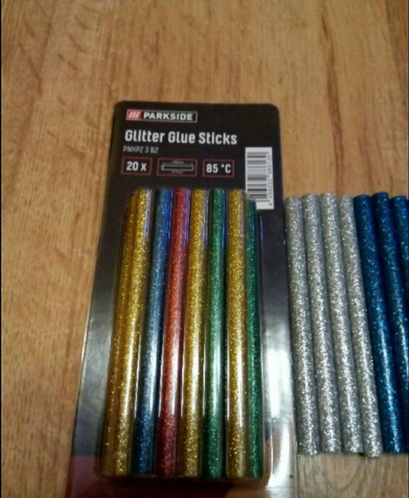 Set 20 batoane silicon colorat cu sclipici,diametru 7mm,10cm