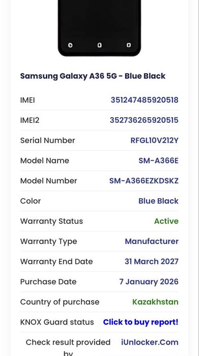 Samsung A36 5G 8/128gb ЕАС