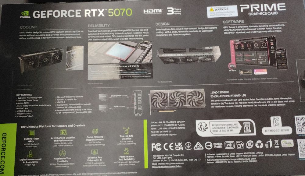 Видеокарта Nvidia RTX 5070 Asus Prime