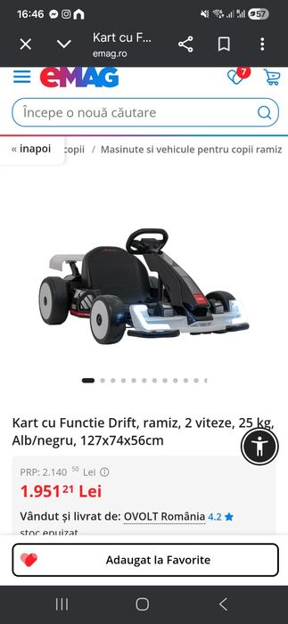 Kart Electric Audi Sport cu Functie DRIFT 24V 300W, 2 Viteze, LED