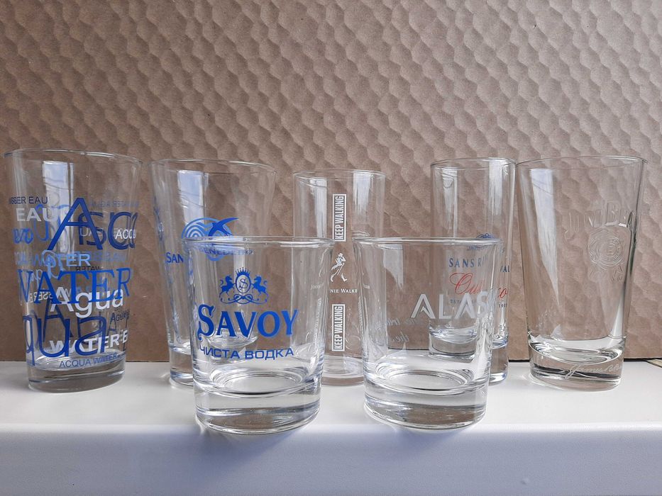 Чаши за уиски, водка, узо, вода 15 броя