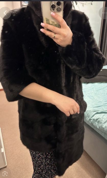 Норка шуба Черный брильянт