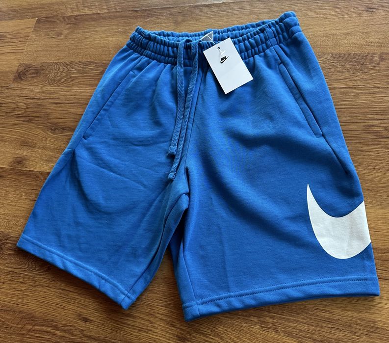 Мъжки,памучни,сини къси панталонки Nike със странично лого