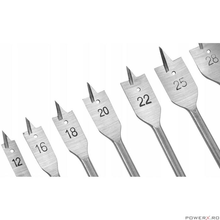 Set 8 burghie plate, dalti pentru lemn 12-32mm Verke